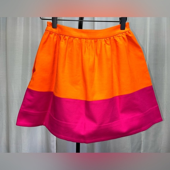 Kate Spade Pleated Cotton Bright Pink Orange Pocketed Skirt Girls NWT | size 10 - Picture 4 of 5